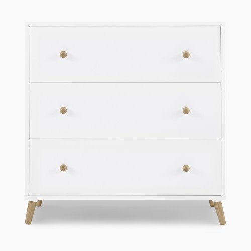 Delta Children Essex 3 Drawer Dresser - Bianca White/Natural