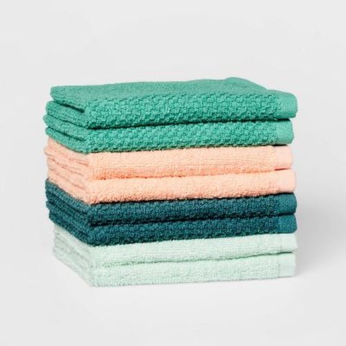 8pc 12"x12" Kids' Washcloth Set Boho - Pillowfort™: Midweight Cotton Terry, Oeko-tex Certified, Machine Washable