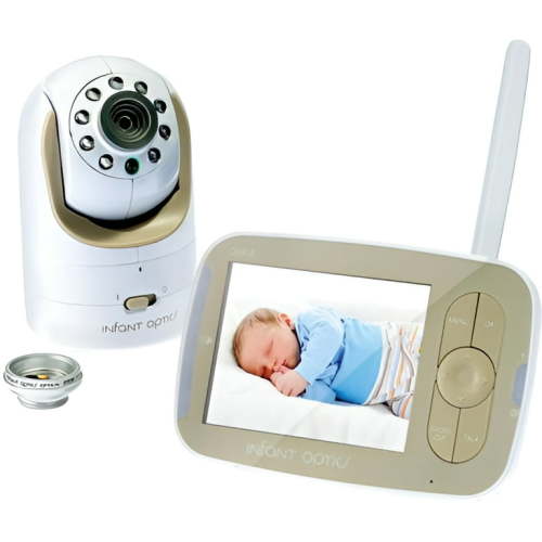 "Infant Optics Gold/White Video Baby Monitor with 3.5"" Screen and Remote Pan/Tilt"