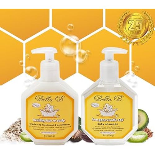 BELLA B BUNDLE Cradle Cap Shampoo & Cradle Cap Scalp Treatment And Conditioner - Baby Shampoo And Conditioner - Cradle Cap Shampoo For Babies - Kid Shampoo - Dry Scalp Shampoo And Conditioner