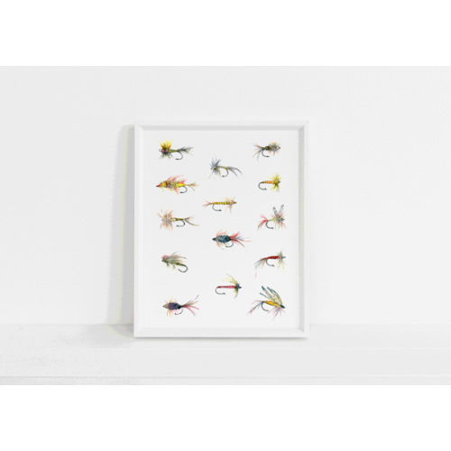 Jennie Kilcup Watercolors - Tied Flies