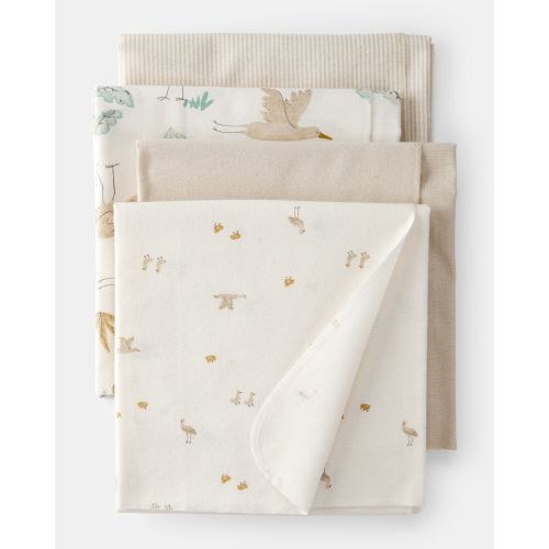 Baby 4-Pack Stork Print Receiving Blankets - Yellow | Carter's
