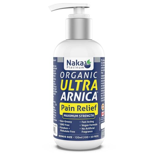 🇨🇦 Naka Platinum Organic Ultra Arnica Lotion, Pain Relief, Maximum Strength, European Certified Arnica, Made in Canada (120ml)