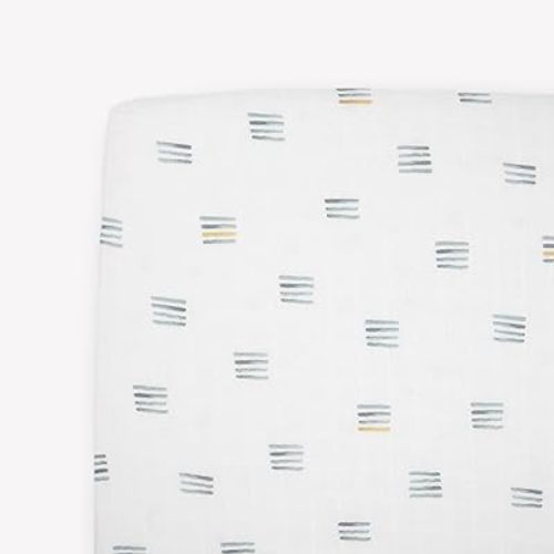 Little Unicorn Premium Crib Sheet | Breathable & Super-Soft Muslin Fabric (Blue Stacks)