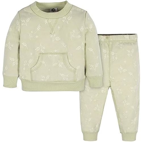 Gerber Baby Girls' Toddler 2-piece Fleece Sweatshirt and Jogger Set
