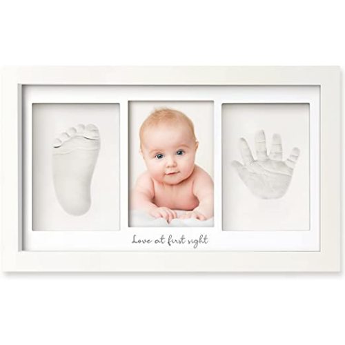 Baby Hand and Footprint Kit - Personalized Baby Gifts, Baby Footprint Kit, Newborn Keepsake Baby Handprint Kit, Baby Nursery Decor, New Baby Gift Sets, Baby Shower Gifts for Girls, Boys (Alpine White)