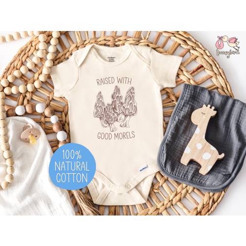 Good Morels Mushroom Onesie®, Mushroom Baby Bodysuit, Fungi Baby Romper, Mushroom Baby Shower Gift for New Mom, Natural Forestcore Onesie®