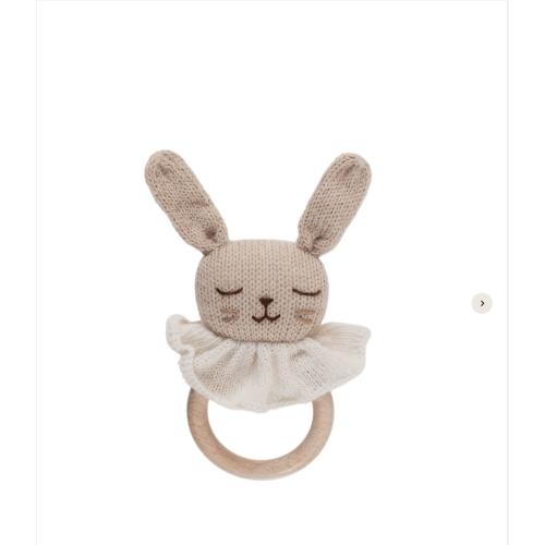 Bunny Teething Ring - Sand | Organic Zoo