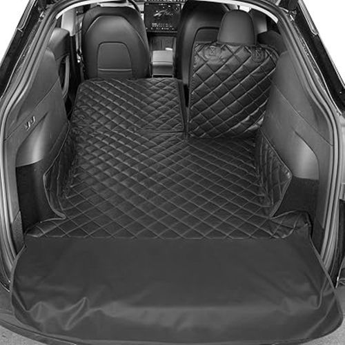 Heavy-Duty Leather SUV Cargo Liner for Fold Down Split Seats, Armrest Pass-Through Compatible, Pet-Friendly, Ideal for Dogs