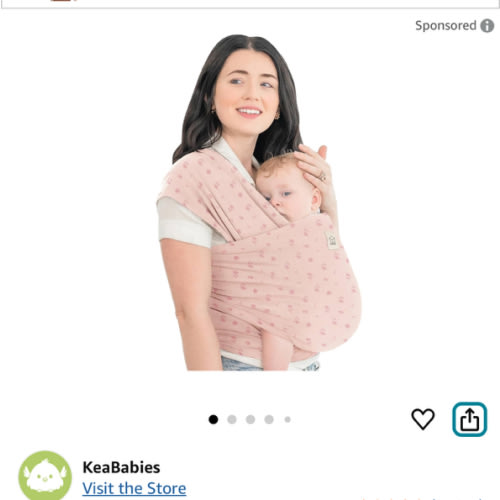 KeaBabies Baby Wrap Carrier - All in 1 Original Baby Carrier Newborn to Toddler Sling, Easy to Wear, Hands Free Bonding, Lightweight, Breathable Infant Wraps (Pink Daisies)