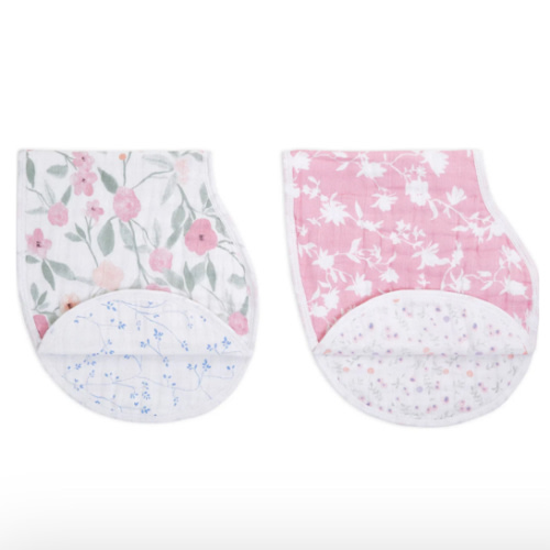 Floral Cotton Muslin Burpy Bib 2pk | aden + anais
