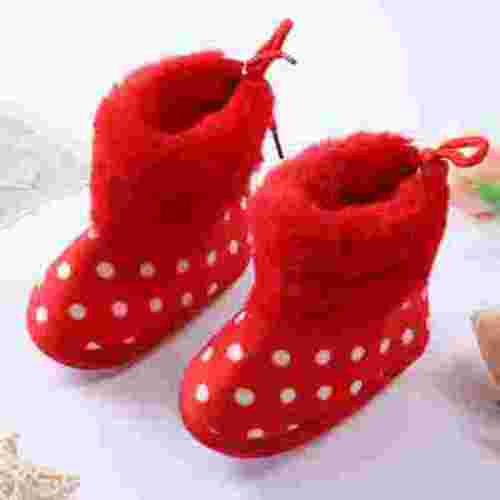 Shldybc Babys Boy Girl Boots Newborn Shoes Winter Snow Bowknot No-Slip Soft Sole Warm Infant Toddler Prewalker Booties Merry Christmas!