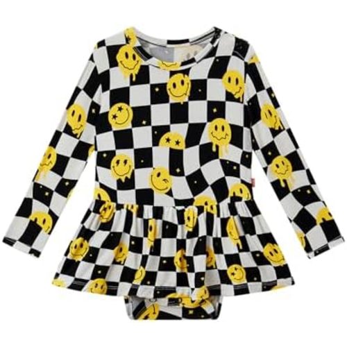 Baby Girl Bodysuit Dress Bamboo Viscose Long Sleeve Soft Infant Romper Dresses