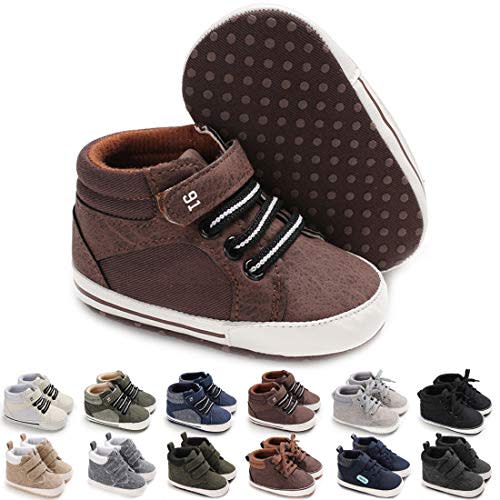 CENCIRILY Baby Boys Girls High Top Sneakers Soft Soles Anti Skid Infant Ankle Shoes Toddler Prewalker First Walking Crib Shoes