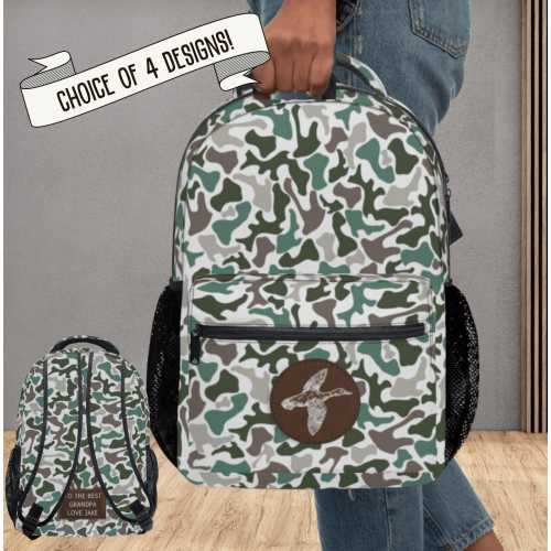Personalized Backpack for Boy Duck Camouflage Backpack for School Mens Camo Carry All Bag for Hunter Gift for Grandpa Boyfriend Kids Husband