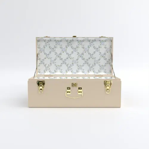 Petite Classic Trunk - Limited Edition Beige - Timeless Trellis / Embroidery