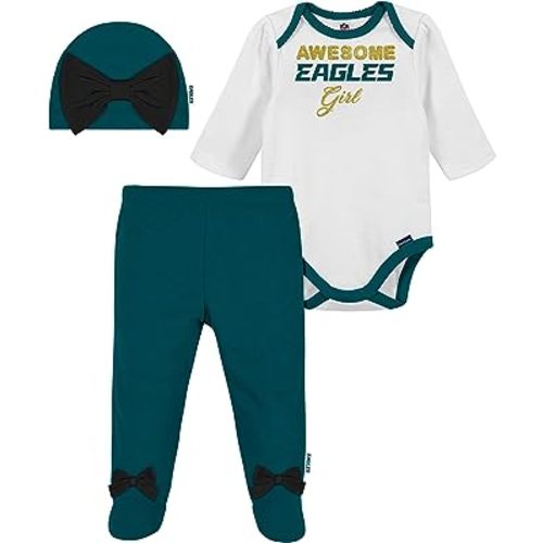 Gerber NFL Baby Girls Nfl Team Footed Pant and Bodysuit Gift Set
