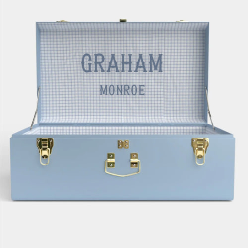 Grand Classic Trunk - Light Blue - Picnic in Blue / Embroidery