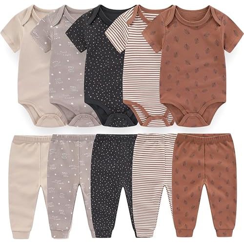 Baby Layette Set Baby Boys' 9-Piece Bodysuits Pants Set Toddler Girl Boy Unisex Baby Gift Sets