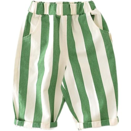 Spring Autumn 6Months-3Years Toddler Thin Cotton Stripe Elastics Pants for Baby Boys and Girls