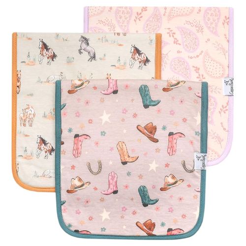 Copper Pearl Baby Burp Cloth Large 21''x10'' Size Premium Absorbent Triple Layer 3-Pack Gift Set Cheyenne