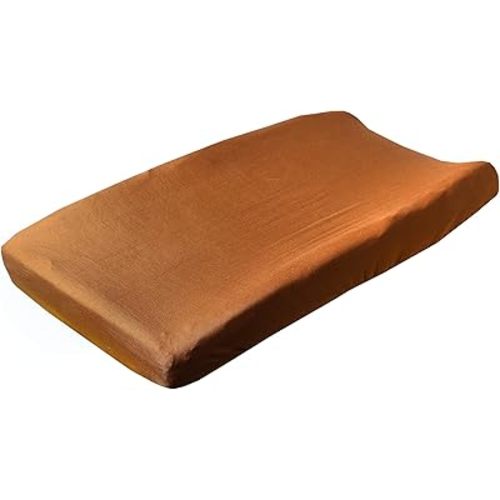Premium Knit Changing Pad Cover by Copper Pearl: Soft, Stylish, and Universal Fit for All Standard Diaper Changing Pads, Trendy Design Changing Pad Covers, Camel