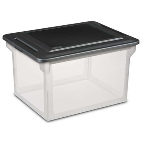 Sterilite Plastic Letter-Size File Box, Clear