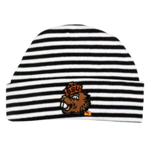 Infant Black and White Striped Beanie