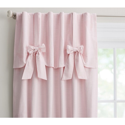 Evelyn Linen-Blend Bow Valance Blackout Curtain