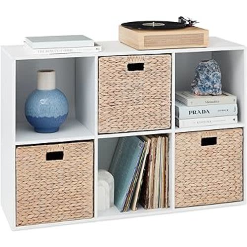 Best Choice Products 6-Cube Storage Organizer, 13.5in Shelf Opening, Bookcase, Display Shelf, Customizable w/ 3 Removable Back Panels – White