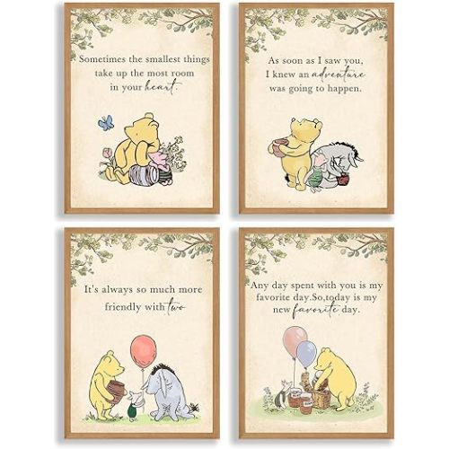 ZsaTuiy Winnie Wall Decor,the Pooh Poster,Nursary Baby Syuff -Winnie Nursery Decor Posters - Pooh Wall Decor, Winnie Baby Shower Decor, Winnie Room Decor,Classic