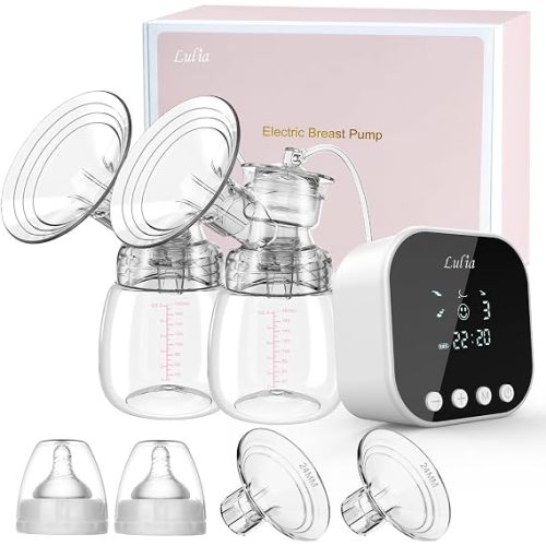 Lulia Electric Breast Pump with 4 Modes & 9 Levels, Strong Suction, Low Noise, Anti-Backflow, BPA Free, Portable Electric Breastfeeding Pump