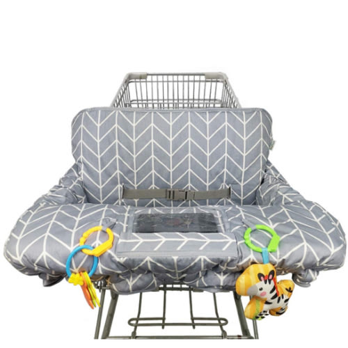 Shopping Cart Cover for Baby ICOPUCA Cotton High Chair Cover, Reversible, Machine Washable for Infant, Toddler, Boy or Girl (Grey Arrow Print)