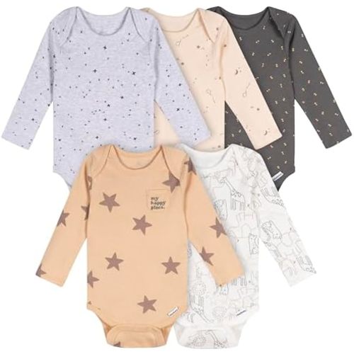 Gerber Unisex Baby 6 Pack Long-sleeve Onesies Bodysuit