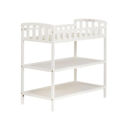 Dream On Me Emily Changing Table In White, Comes With 1" Changing Pad, Features Two Shelves, Portable Changing Station, Made Of Sustainable New Zealand Pinewood