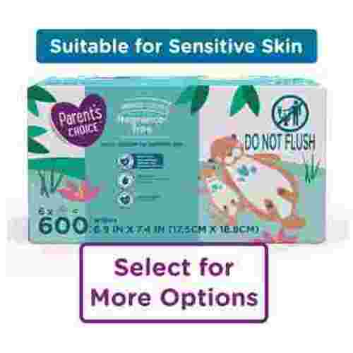 Parent's Choice Fragrance Free Baby Wipes, 600 Count (Select for More Options)