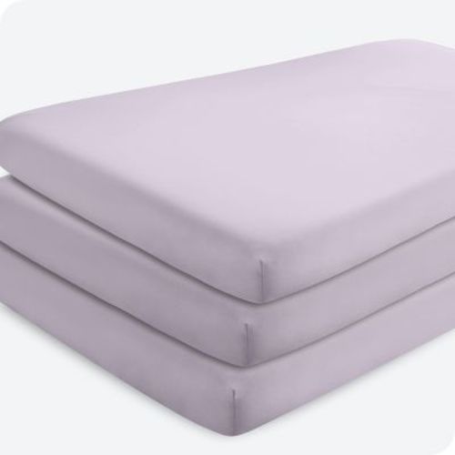 Fitted Crib Microfiber Sheet Lilac 3 Pk By Bare Home