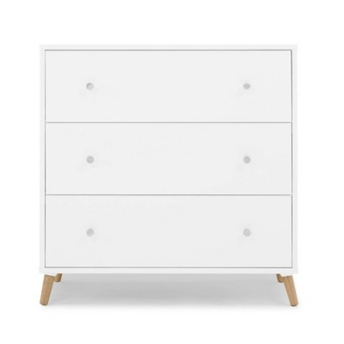 Delta Children Jordan 3 Drawer Dresser with Interlocking Drawers, Color: Bianca White/Natural
