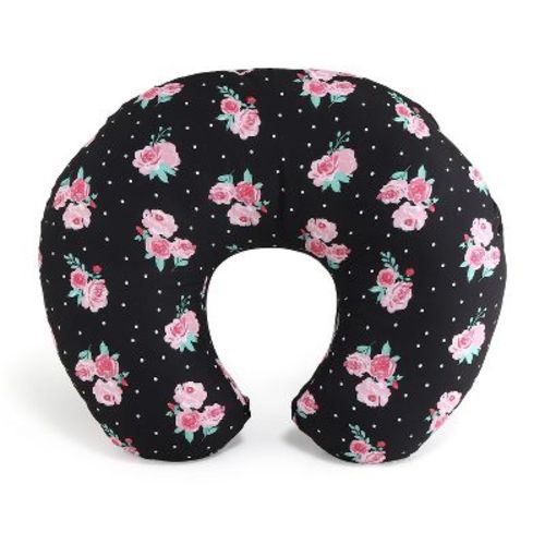 The Peanutshell Nursing Pillow For Breastfeeding, Black Floral