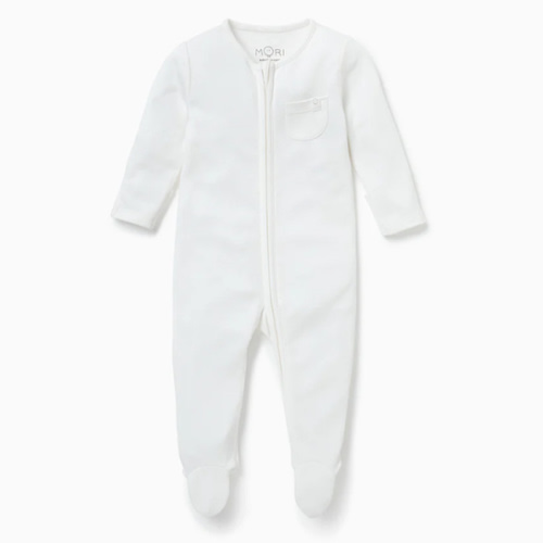 Newborn Zipper Sleepers | White