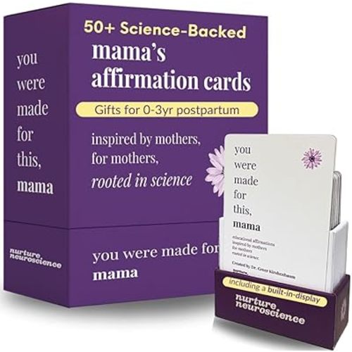55 New Mom Affirmation Cards – Daily Positive Affirmations for Postpartum Essentials & Pregnancy Must Haves – Thoughtful Gifts for New Moms After Birth – Compact Size, Premium Card Stock & Stand