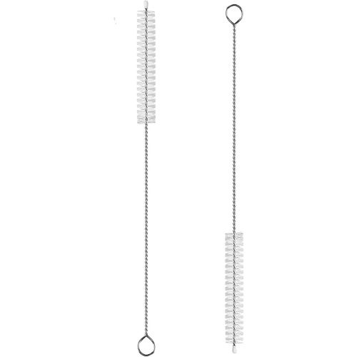 2 Pack Straw Cleaner Brush, Reusable Metal Handles Straw Cleaner Brush Extra Long for Stanley Mug 40, 30, 20 oz, 10mm Wide Straw Cleaner Brush for Sippy Cup, Water Bottle and Tubes (Clear+Clear)