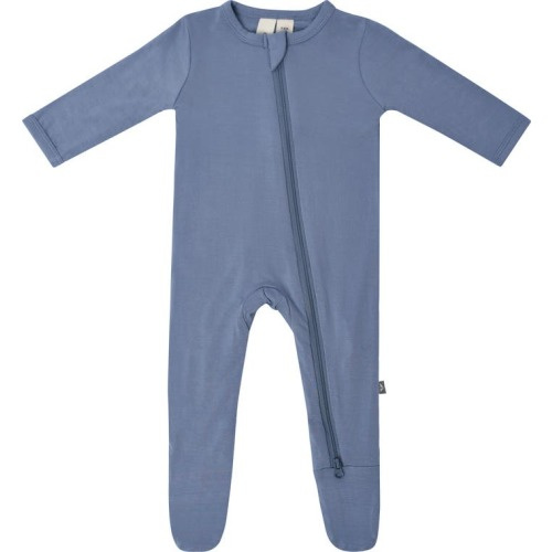 Baby Zip-Up Footie, 3-6 M, Slate
