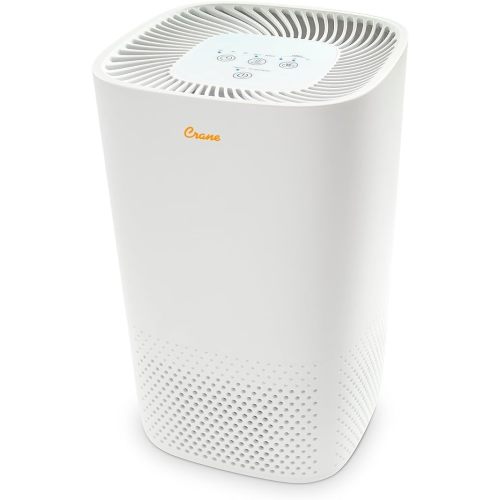Crane Air Purifier with True HEPA Filter, Germicidal UV Light, 250 Sq Feet Coverage, Timer Function, Sleep Mode, Washable Particle Filter, EE-5067