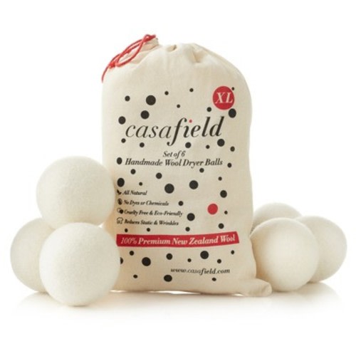 Casafield Wool Dryer Balls , 100% New Zealand Wool, Extra Large Organic Dryer Balls