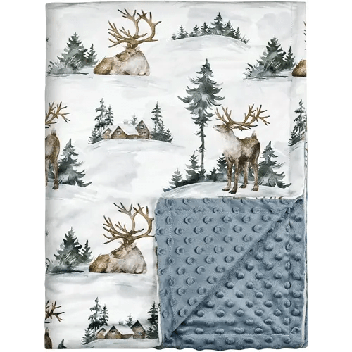 Baby Blankets for Boys and Girls, Deer Super Soft Nursery Minky Blanket for Newborn Baby, Double Layer with Dotted Backing, Essentials Receiving Bed Throw Blanket Crib Shower Gifts, 30 x 40 Inch