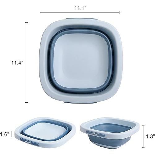 Babyhood Multi-Purpose Collapsible Wash Basin for Kids and Babies, Lightweight Portable Folding Basin for Washing Baby Bottles and Breast Pump Parts and Home Kitchen Outdoor Camping Use (2021blue)