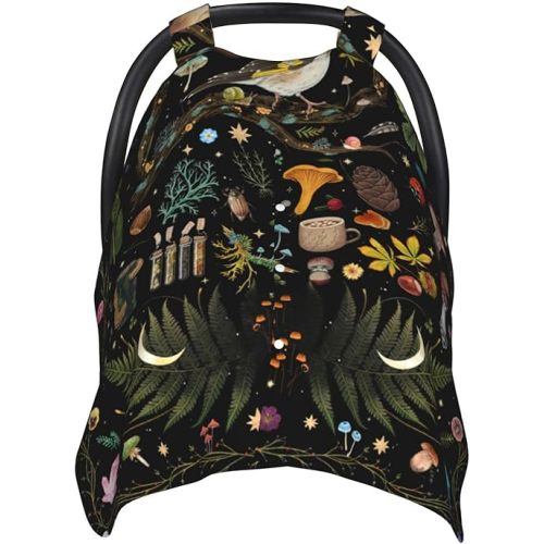Mushroom Baby Car Seat Canopy Cover Multi Use Nursing Cover for Newborn Car Seat Canopy Mom Nursing Breastfeeding Covers Newborn Shower Gifts