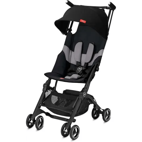 gb Pockit+ All-Terrain, Ultra Compact Lightweight Travel Stroller with Canopy and Reclining Seat in Velvet Black
