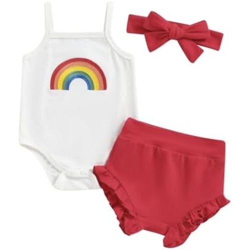 Thorn Tree Newborn Baby Girls Boys Clothes Cotton Suit Cute Baby Kid Infant Romper Play Wear Summer Rainbow Outfits